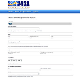 Screenshot of an Aust5alian visa Questionnaire